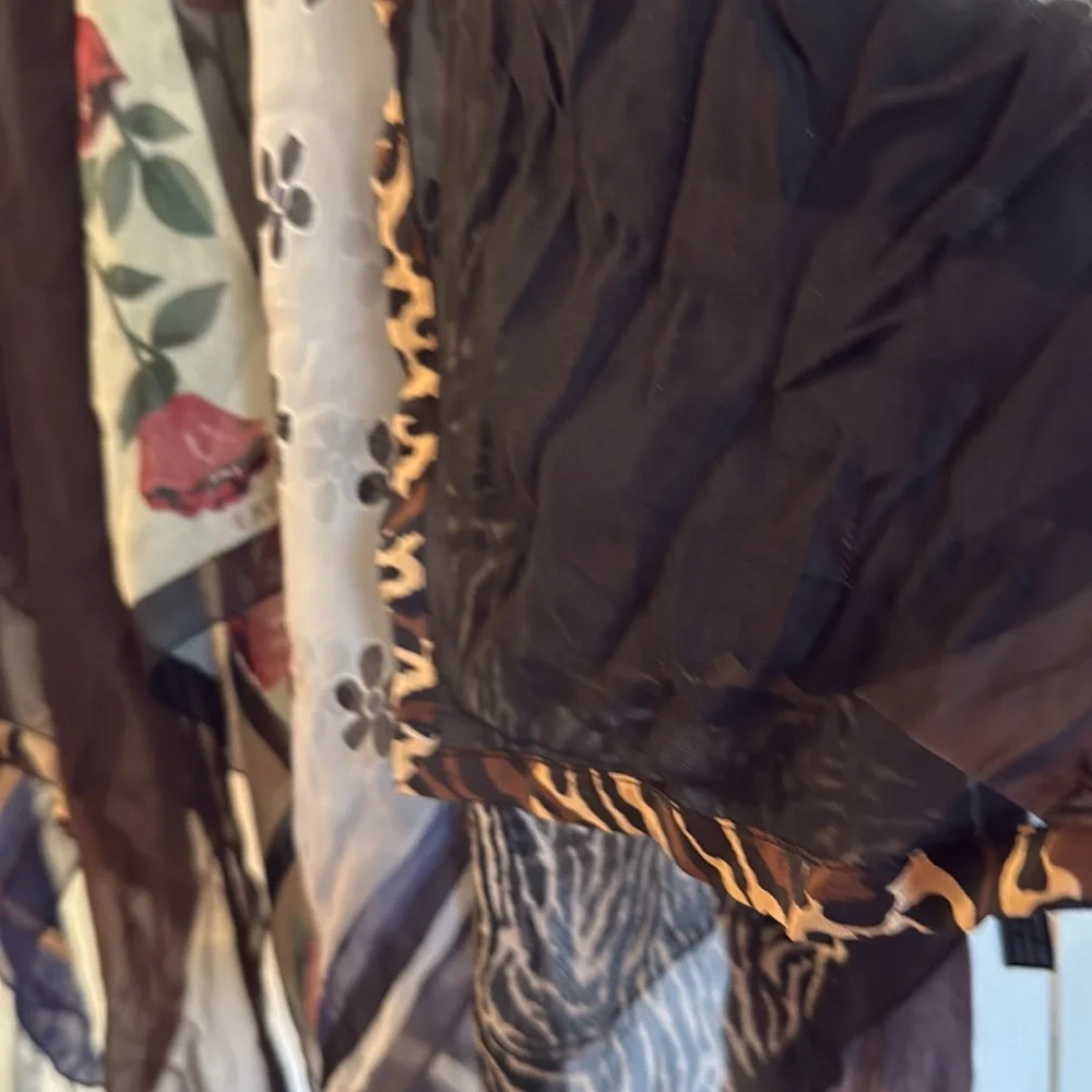 13 Elegant Multicolor Sheer neck & pocket Scarves Set 13 total - Picture 8 of 8